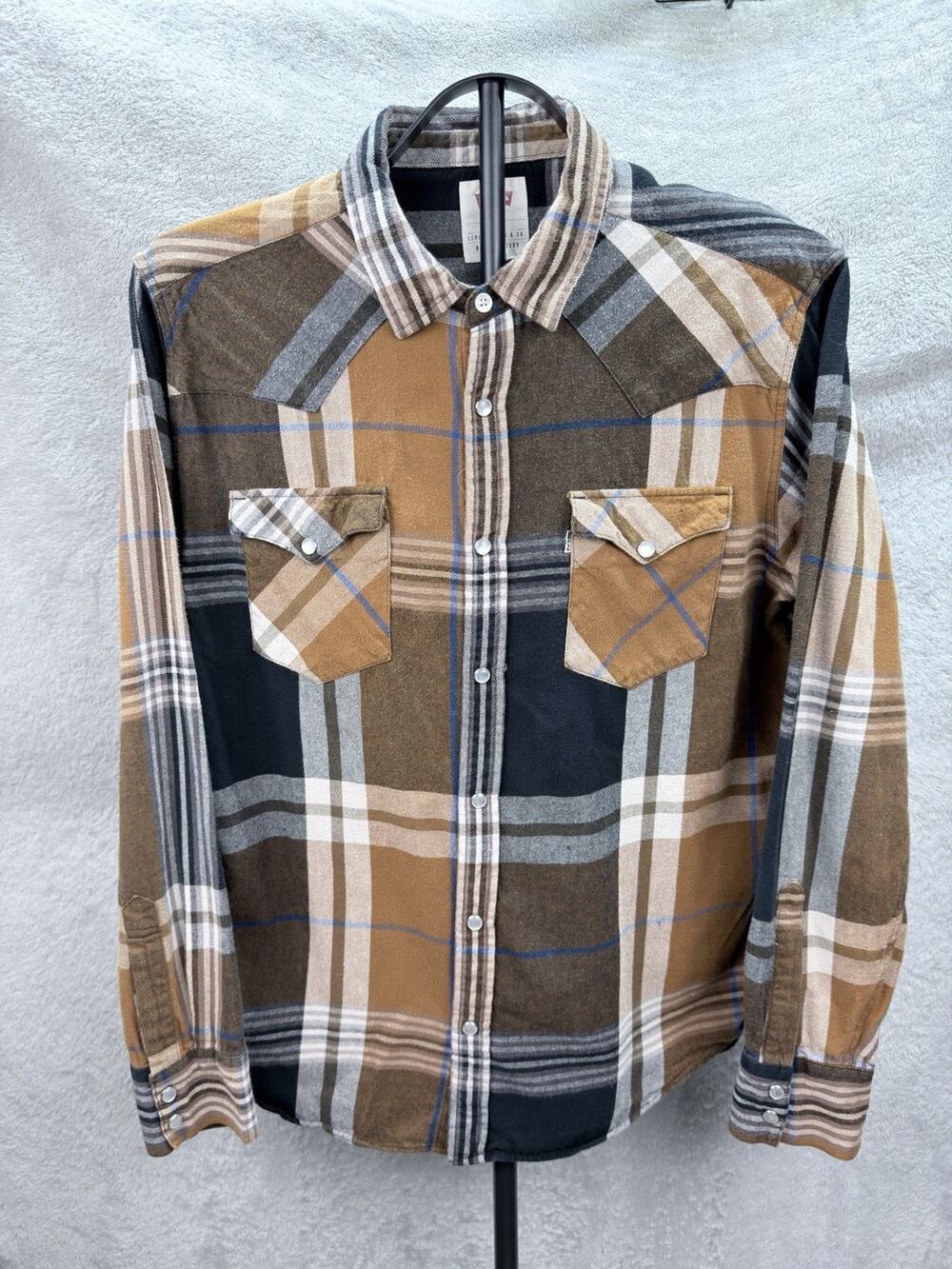 Levi’s Pearl Snap Gorpcore Western Shirt Mens Large Long Sleeve